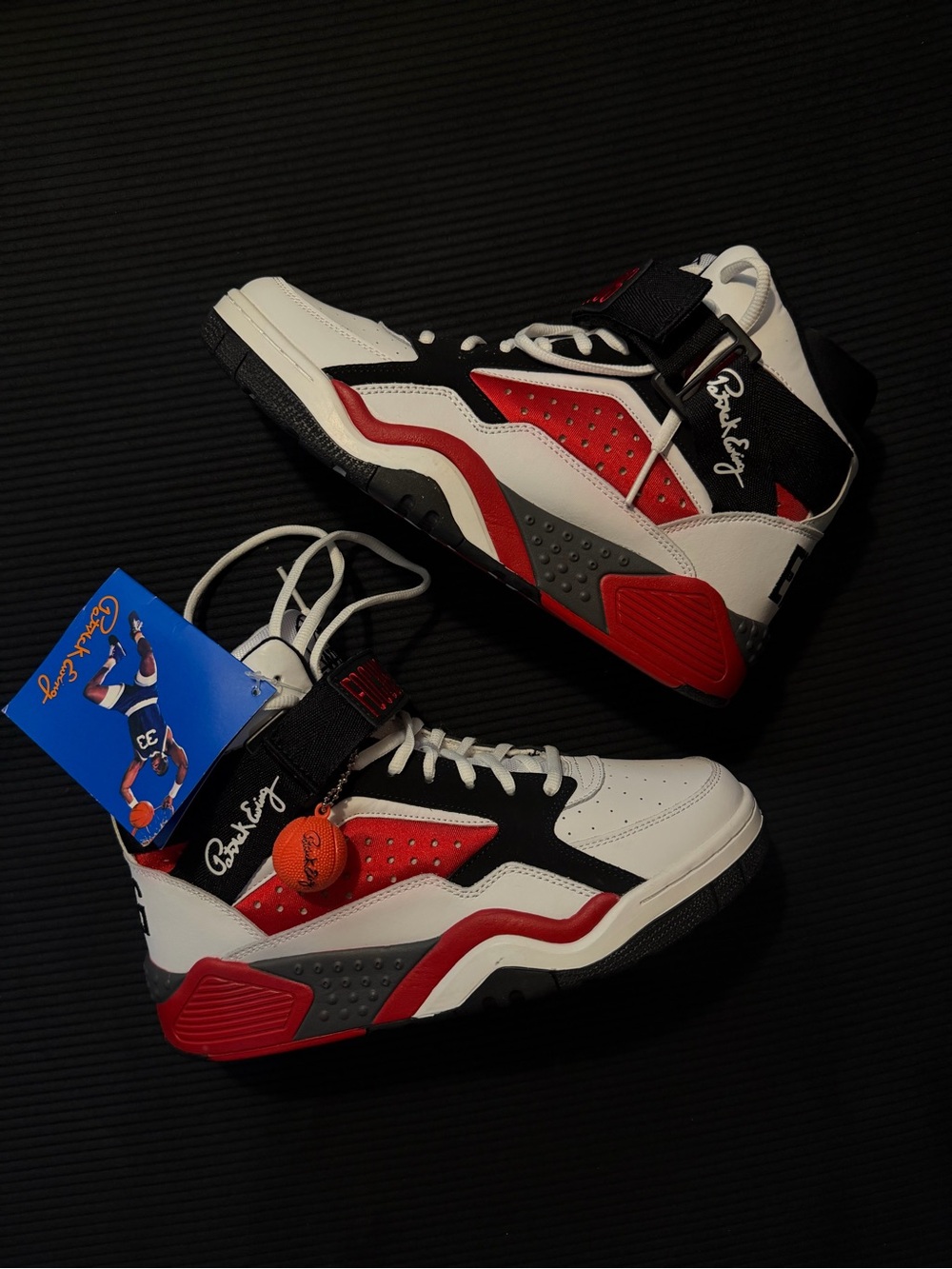 Ewing Athletics High-Top Basketball Sneakers - White/Red/Black